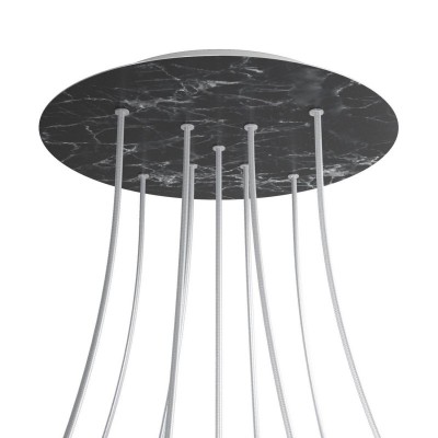 Round XXL Rose-One 9 X-shaped holes and 4 side holes ceiling rose, 400 mm - Marble Marquina