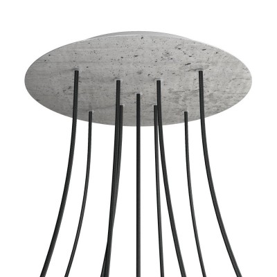 Round XXL Rose-One 9 X-shaped holes and 4 side holes ceiling rose, 400 mm - Concrete