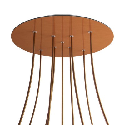 Round XXL Rose-One 9 X-shaped holes and 4 side holes ceiling rose, 400 mm - Satin Copper Dibond