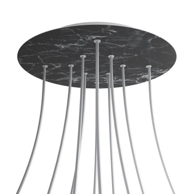 Round XXL Rose-One 10-hole and 4 side holes ceiling rose, 400 mm - Marble Marquina