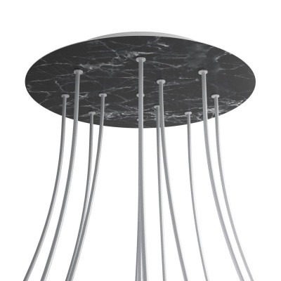 Round XXL Rose-One 12-hole and 4 side holes ceiling rose, 400 mm - Marble Marquina