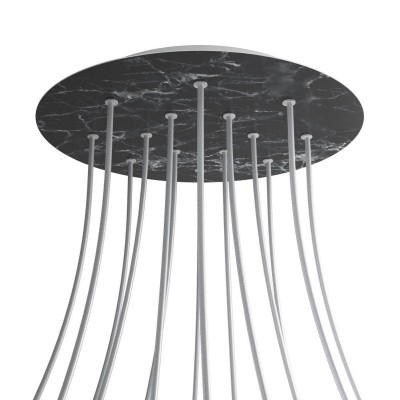 Round XXL Rose-One 14-hole and 4 side holes ceiling rose, 400 mm - Marble Marquina