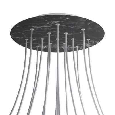 Round XXL Rose-One 15-hole and 4 side holes ceiling rose, 400 mm - Marble Marquina