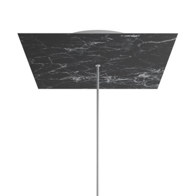 Square XXL Rose-One 1-hole and 4 side holes ceiling rose, 400 mm - Marble Marquina