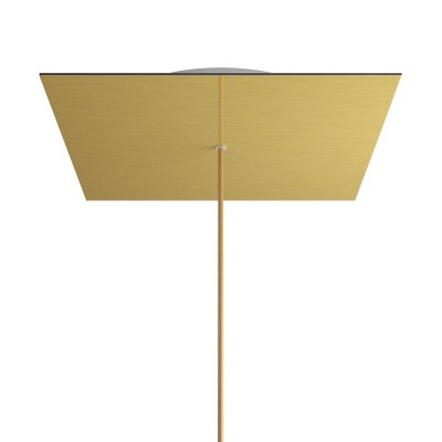 Square XXL Rose-One 1-hole and 4 side holes ceiling rose, 400 mm - Satin Brass Dibond