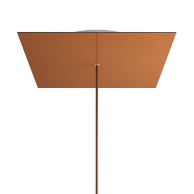 Square XXL Rose-One 1-hole and 4 side holes ceiling rose, 400 mm - Satin Copper Dibond