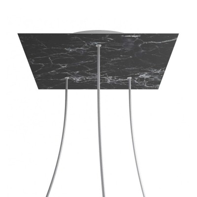 Square XXL Rose-One 3-hole and 4 side holes ceiling rose, 400 mm - Marble Marquina