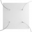 Square XXL Rose-One 4-hole and 4 side holes ceiling rose, 400 mm