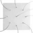 Square XXL Rose-One 9-hole and 4 side holes ceiling rose, 400 mm