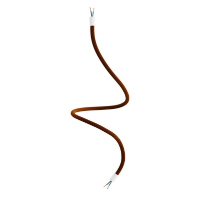 Kit Creative Flex flexible tube covered in Brown RM13 fabric with metal terminals - Matt White