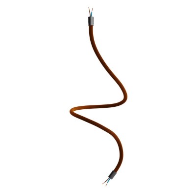 Kit Creative Flex flexible tube covered in Brown RM13 fabric with metal terminals - Black