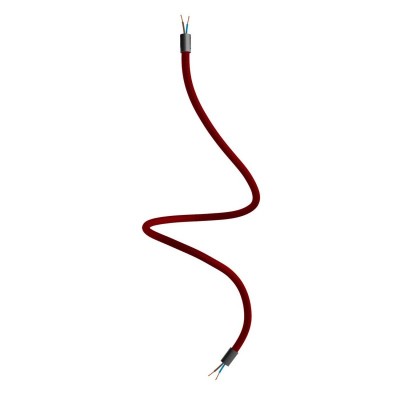 Kit Creative Flex flexible tube covered in Burgundy RM19 fabric with metal terminals - Black