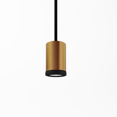 Mini Spotlight GU1d0 single pendant light - Brushed copper