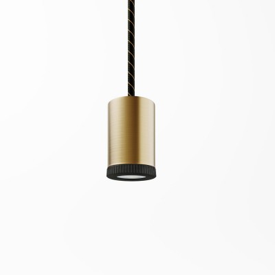 Mini Spotlight GU1d0 single pendant light - Brushed bronze