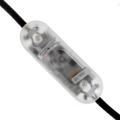 LED and traditional bulb Dimmer with inline switch - Transparent