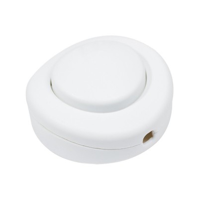 Single Pole in-line Foot Light Switch - White