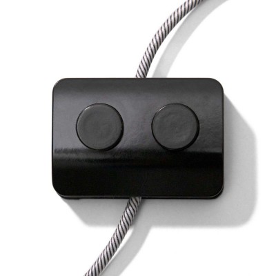 Double Single-Pole Foot Switch. Designed by Achille Castiglioni. - Black