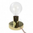 Posaluce, the brass metal table lamp, with textile cable, in-line switch and english plug