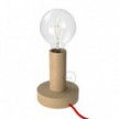 Posaluce Natural, the 14,2 cm natural wood table lamp, with textile cable, in-line switch and english plug