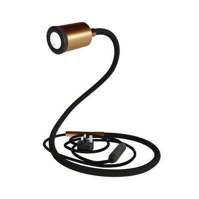 GU1d-one flexible lamp without base with mini LED spotlight - Brushed bronze