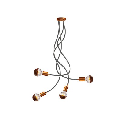 Flex 90 ceiling lamp flexible provides diffused light with LED G95 light bulb - Brushed copper