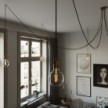 Spider - Suspension with 7 pendants Made in Italy complete with fabric cable, and metal finishes