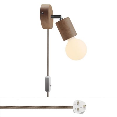 Spostaluce Lamp adjustable wooden Joint - Neutral - Chrome