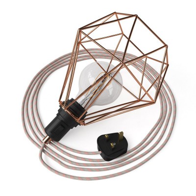 Table Snake - Plug-in lamp with cage Diamond lampshade - Copper