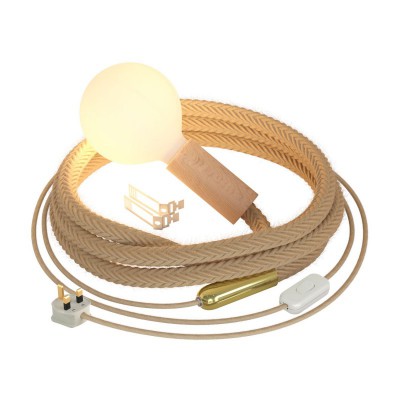 SnakeBis Chord - Plug-in lamp with jute twisted cable - Neutral