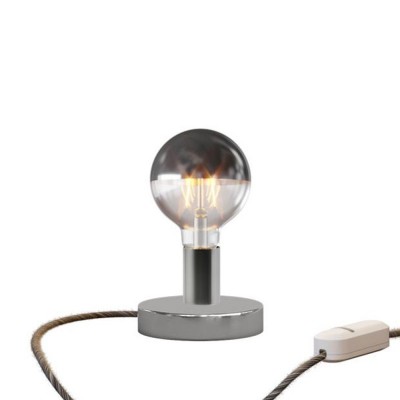 Posaluce Half Cup Metal Table Lamp - Chrome