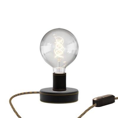 Posaluce Globo Leather Table Lamp - Black