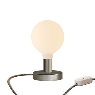 Posaluce Globe Metal Table Lamp - Brushed titanium