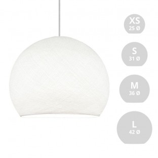 Dome Lampshade in fiber - 100% handmade - White Polyester