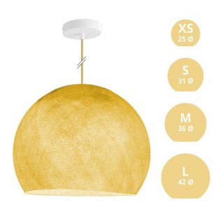 Suspension Lamp with Dome Lampshade - Mustard Polyester