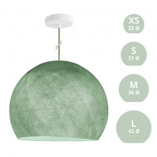 Suspension Lamp with Dome Lampshade - Milky Green Polyester