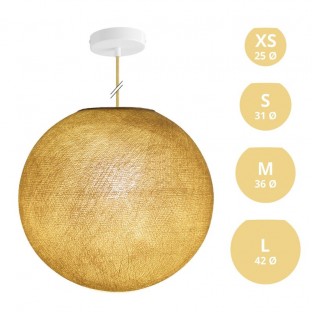 Suspension Lamp with Sphere Lampshade - Mustard Polyester