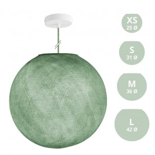 Suspension Lamp with Sphere Lampshade - Milky Green Polyester