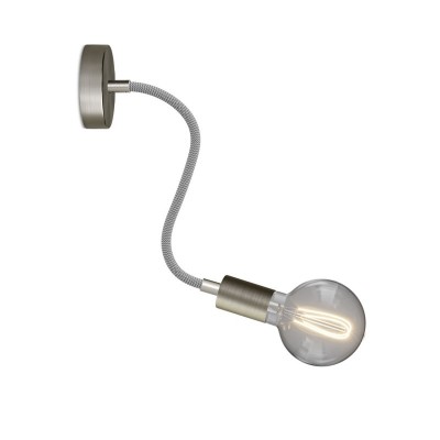 Flex 30 Lamp with Globe lightbulb - Brushed titanium