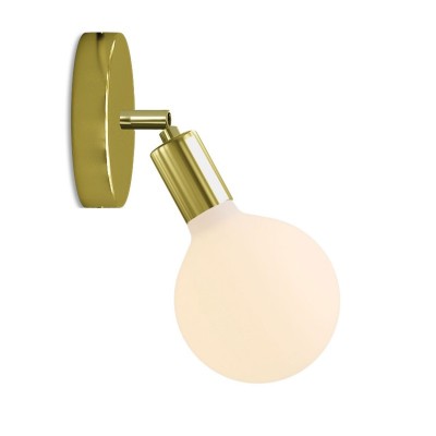 Fermaluce Lamp with metal Joint with Porcelain Globe lightbulb - Brass