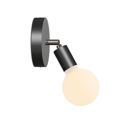 Fermaluce Lightbulb wooden Joint with Porcelain Globe lightbulb - Black