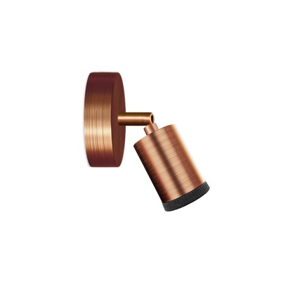 Light fitting Mini Spotlight GU1d0, adjustable wall or ceiling joint lamp - Brushed copper