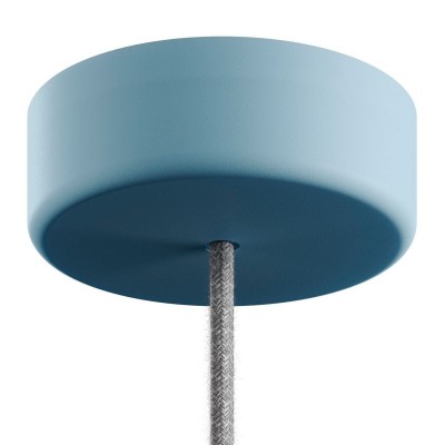 EIVA Cylindrical outdoor ceiling rose kit IP65 - in soft touch silicone - Soft blue