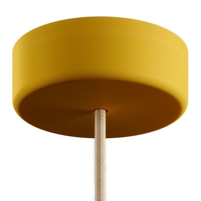 EIVA Cylindrical outdoor ceiling rose kit IP65 - in soft touch silicone - Yellow mustard