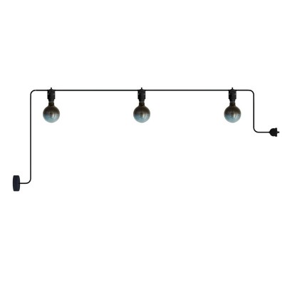 EIVA outdoor string light IP65 with 3 lights and rose - Black