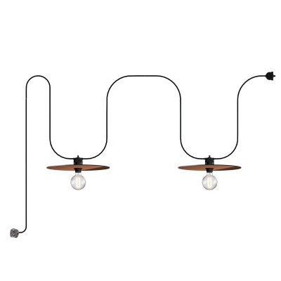 EIVA Portable outdoor string light IP65 with 2 lampshades - Brushed copper - Brushed bronze