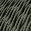 Twisted Electric Cable covered by Cotton solid color fabric TC63 Green Grey