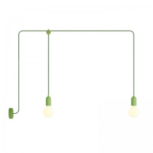 F-Snake EIVA Outdoor lamp IP65 with 2 lights with rose - Soft Green