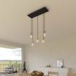 5-light pendant lamp with 675 mm rectangular XXL Rose-One, featuring fabric cable and metal finishes