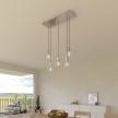 5-light pendant lamp with 675 mm rectangular XXL Rose-One, featuring fabric cable and metal finishes