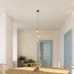 3-light multi-pendant lamp featuring fabric cable and metal finishes